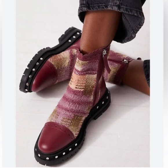 Free People Shoes - FREE PEOPLE Maroon Patchwork Fall Boots